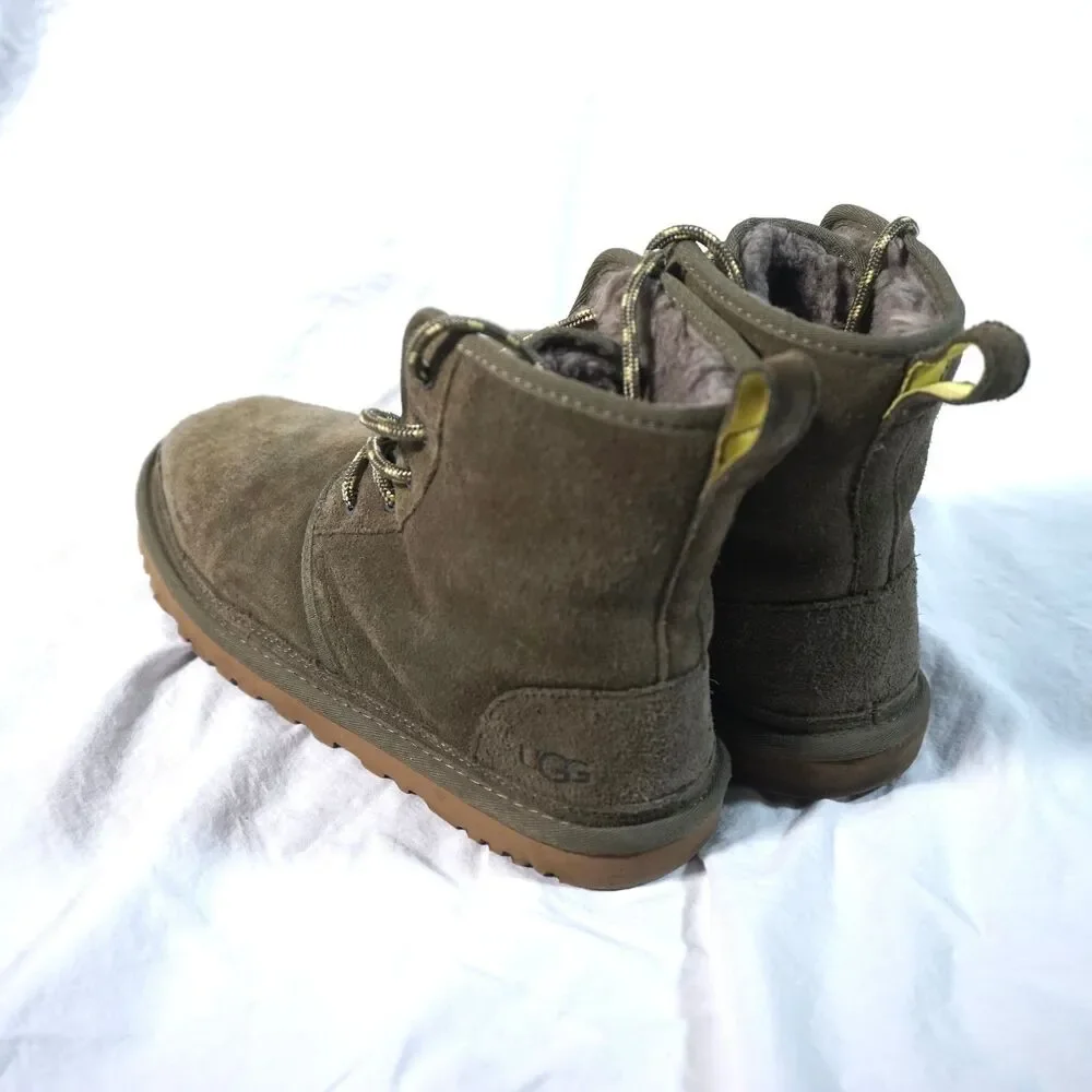 UGG Neumel High Shearling Suede Boots Burnt Olive Women's 10